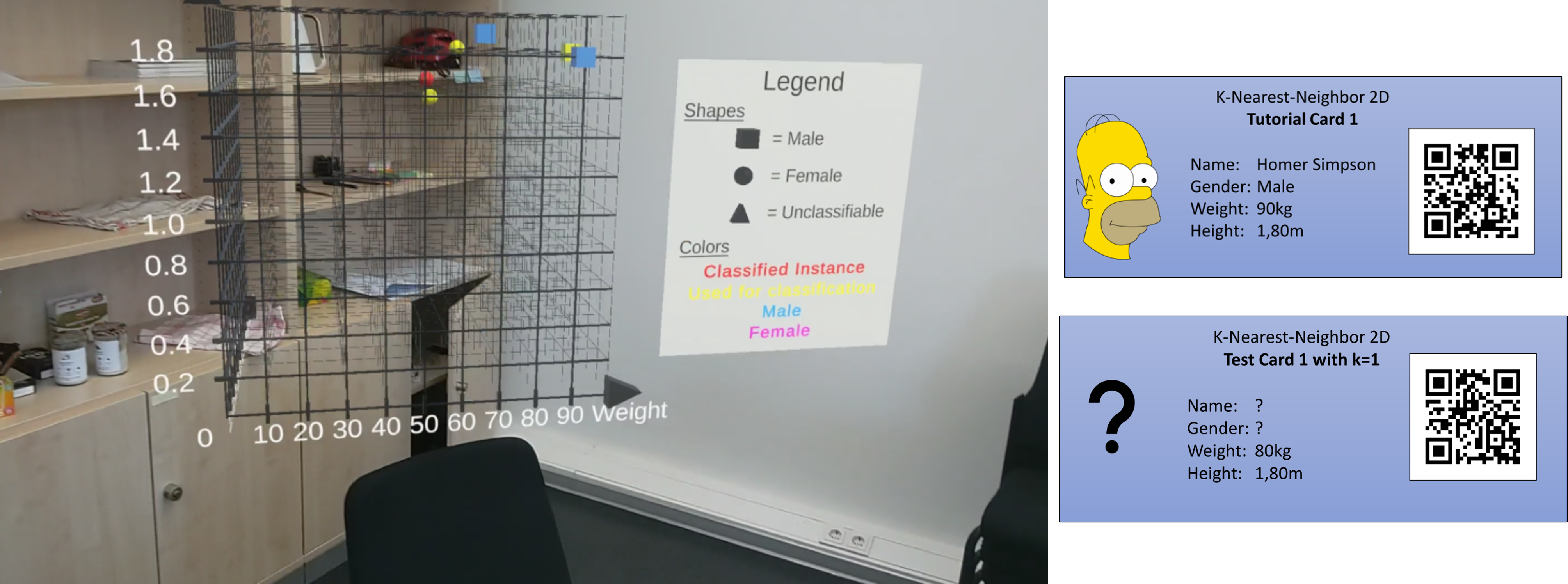 K-Nearest-Neighbor learning application in Augmented Reality